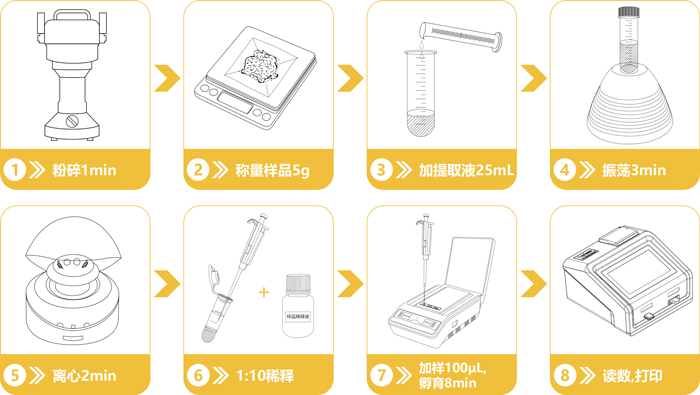 伏馬菌素快速檢測卡操作流程